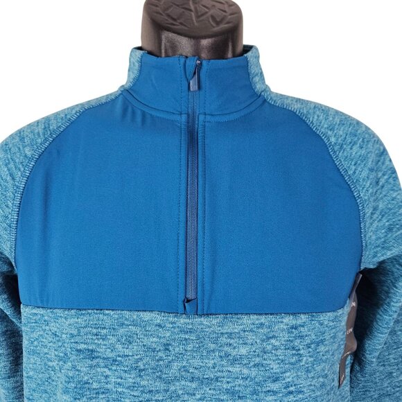 All In Motion Kids Pullover 1/4 Zip Fleece Sweatshirt Large 12/14 Teal Comfort - Picture 3 of 8
